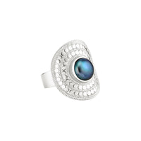 ANNA BECK BLUE PEARL SADDLE RING