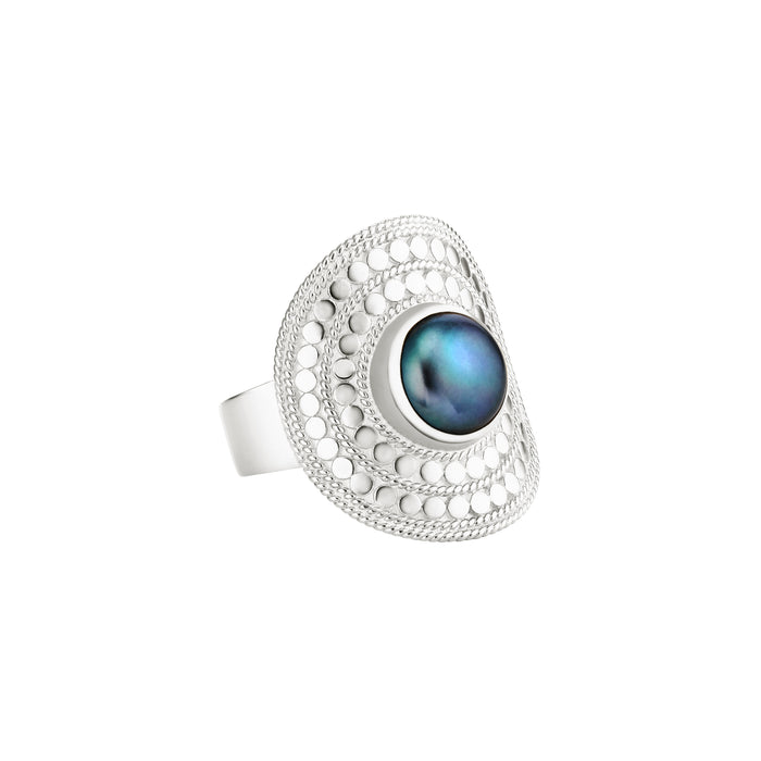 ANNA BECK BLUE PEARL SADDLE RING