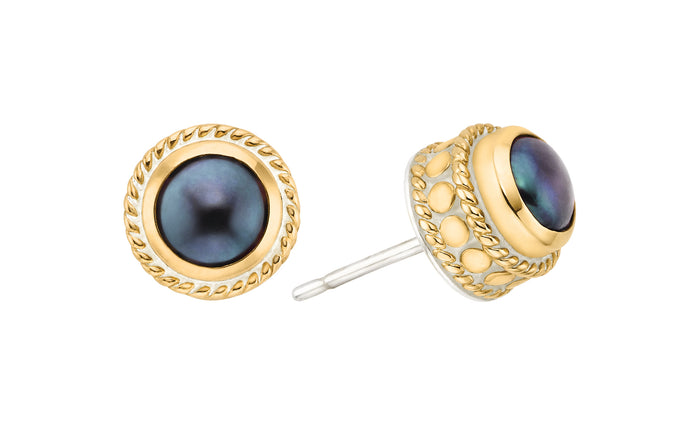 ANNA BECK BLUE PEARL STUD EARRINGS