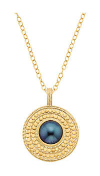 ANNA BECK BLUE PEARL PENDANT NECKLACE