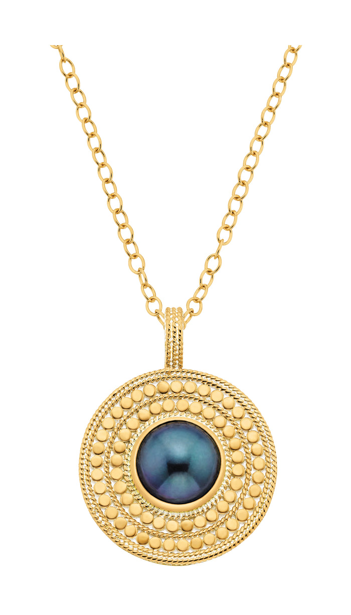 ANNA BECK BLUE PEARL PENDANT NECKLACE