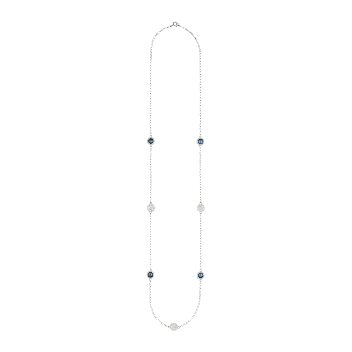 ANNA BECK LONG BLUE PEARL STATION NECKLACE