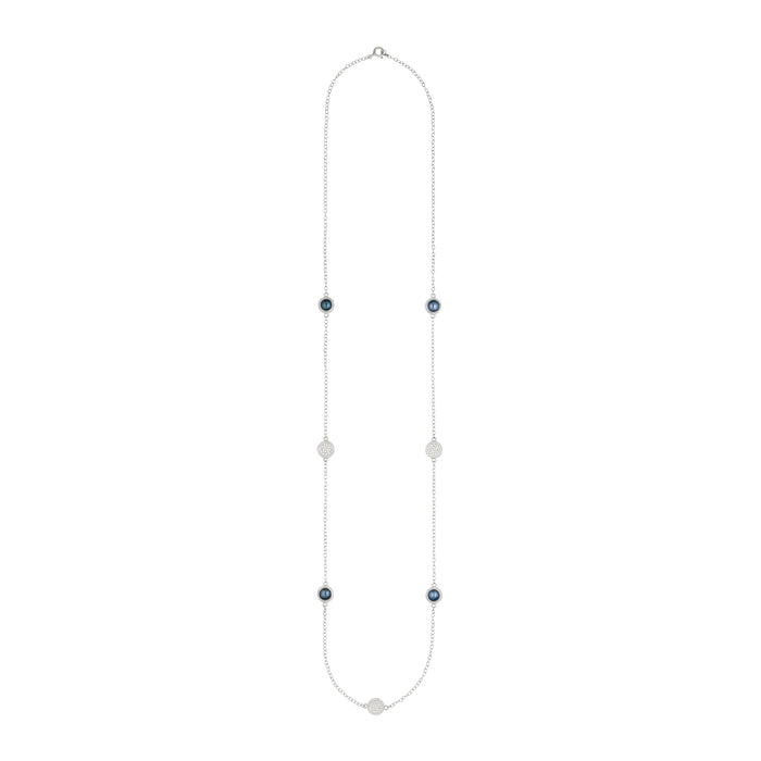 ANNA BECK LONG BLUE PEARL STATION NECKLACE