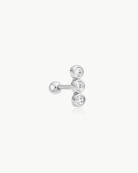ANIA HAIE TRIPLE STONE BEZEL BARBELL EARRING