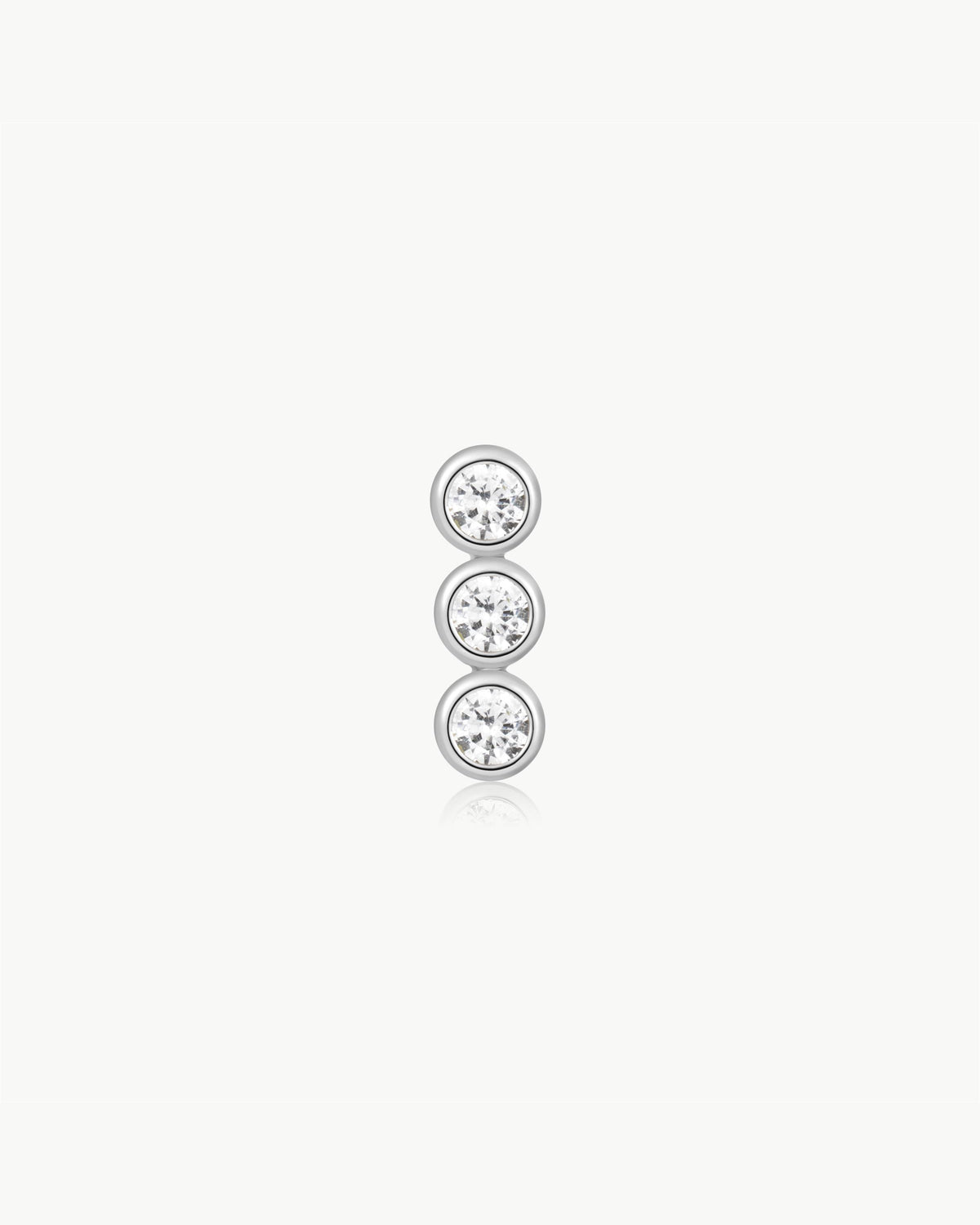 ANIA HAIE TRIPLE STONE BEZEL BARBELL EARRING