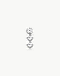 ANIA HAIE TRIPLE STONE BEZEL BARBELL EARRING