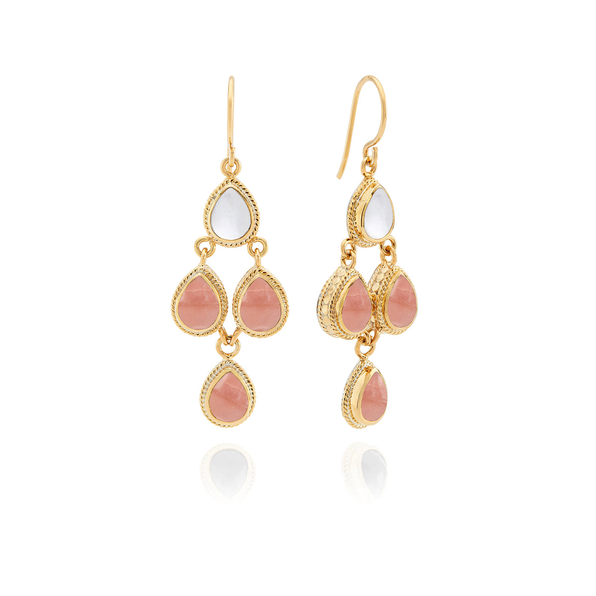 ANNA BECK ANTIGUA PINK OPAL CHANDELIER EARRINGS