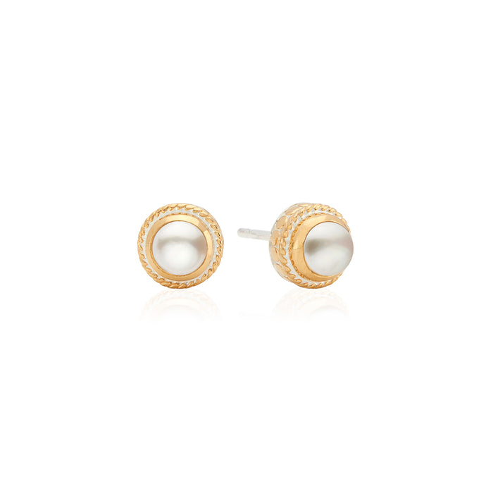 ANNA BECK WHITE PEARL STUD EARRINGS