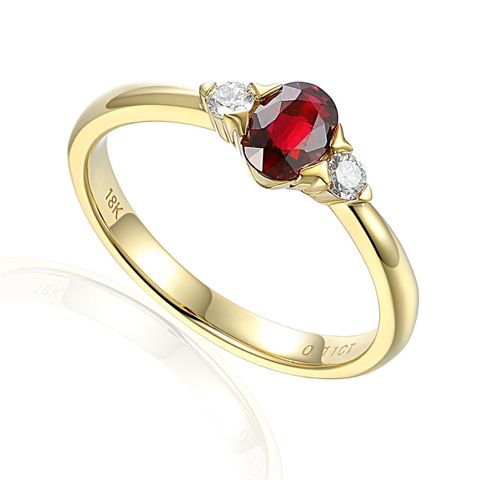 LAST NIGHT I DREAMT EMMA OVAL RUBY AND DIAMOND RING