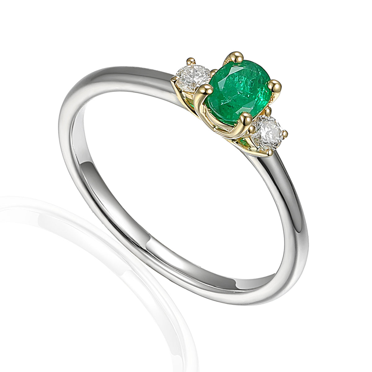 LAST NIGHT I DREAMT BENNET OVAL EMERALD AND DIAMOND RING