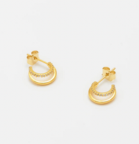 ESTELLA BARTLETT PAVE CURL HOOPS EARRINGS