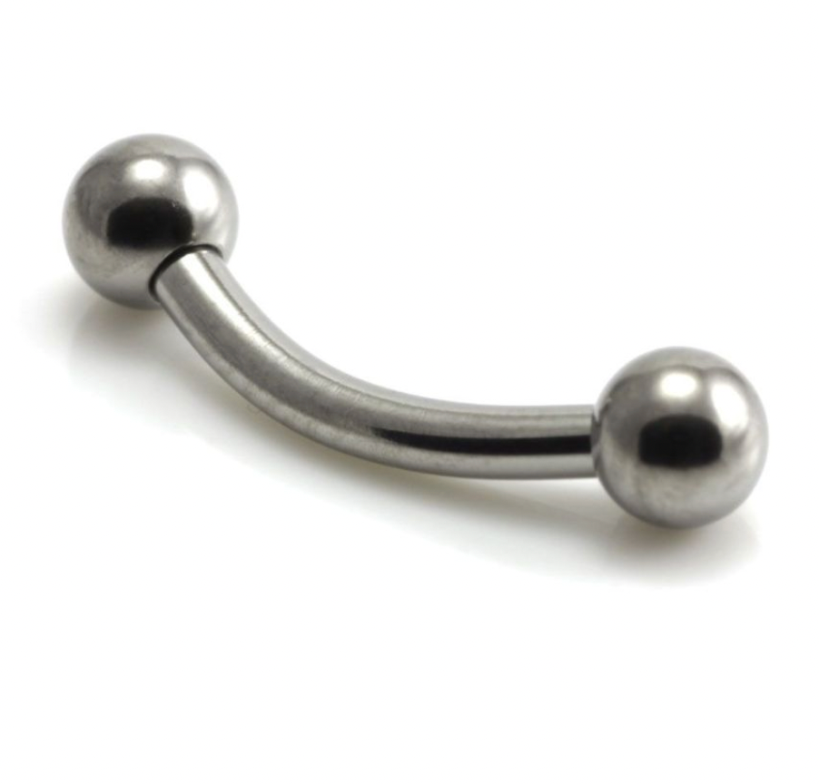 THREADLESS TI MICRO BANANA WITH FIXED BALL & POP IN BALL