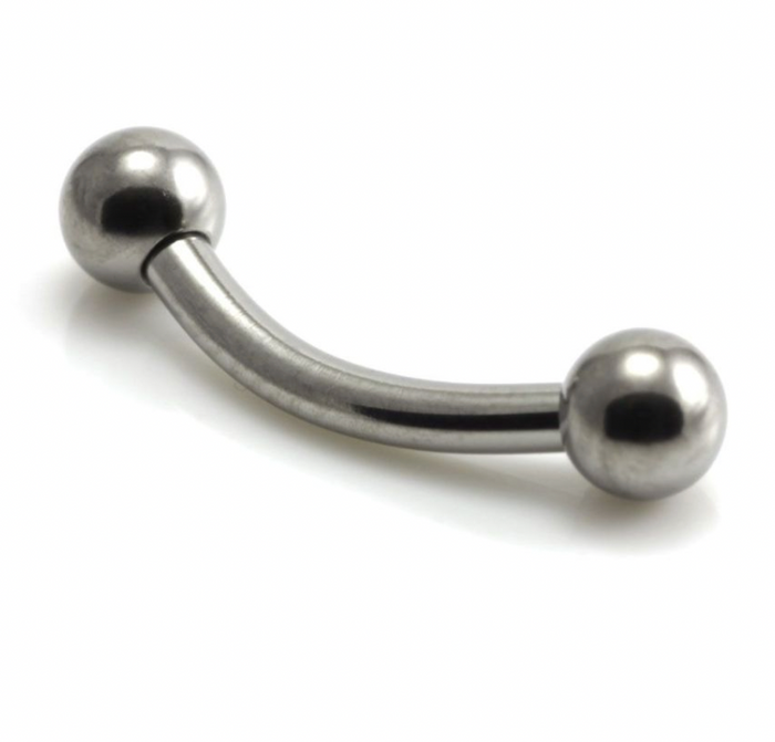 THREADLESS TI MICRO BANANA WITH FIXED BALL & POP IN BALL