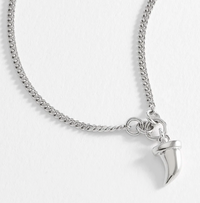 ESTELLA BARTLETT RHODIUM PLATED TOOTH PENDANT NECKLACE