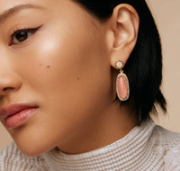 SORU ROSE QUARTZ DOUBLE SIDED DROP EARRINGS