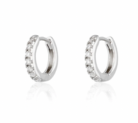 SCREAM PRETTY HUGGIE EARRINGS WITH CLEAR STONES