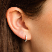 SCREAM PRETTY HUGGIE EARRINGS WITH CLEAR STONES