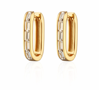 SCREAM PRETTY OVAL BAGUETTE HOOP EARRINGS