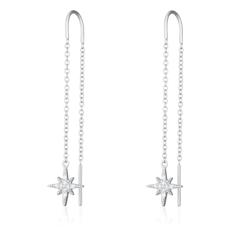 SCREAM PRETTY STARBURST THREADER EARRINGS