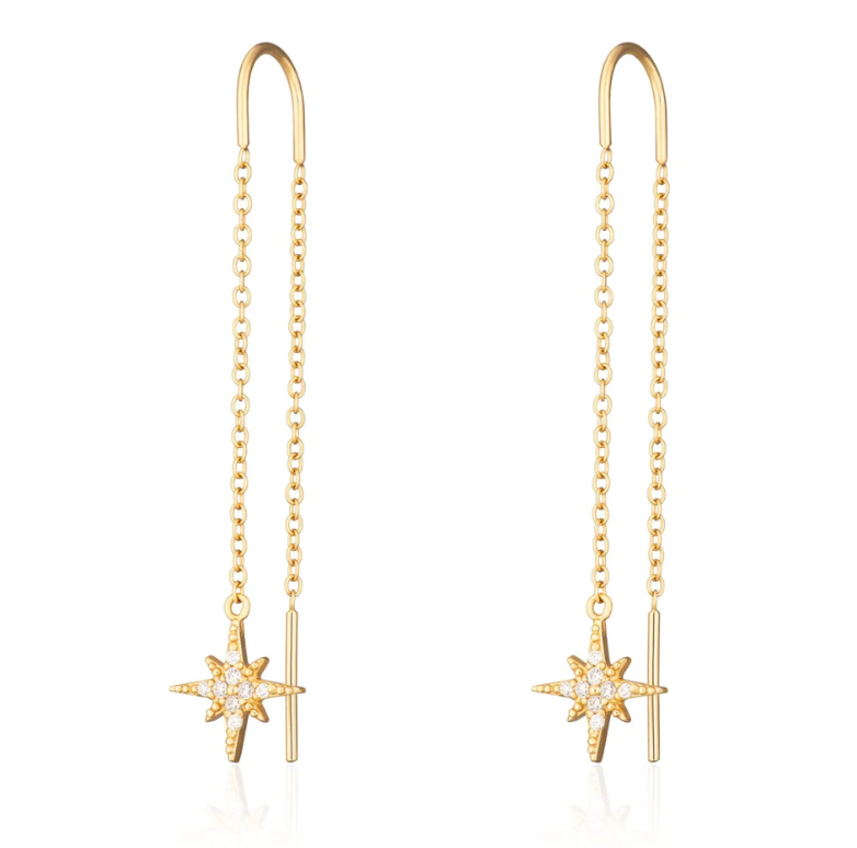 SCREAM PRETTY STARBURST THREADER EARRINGS