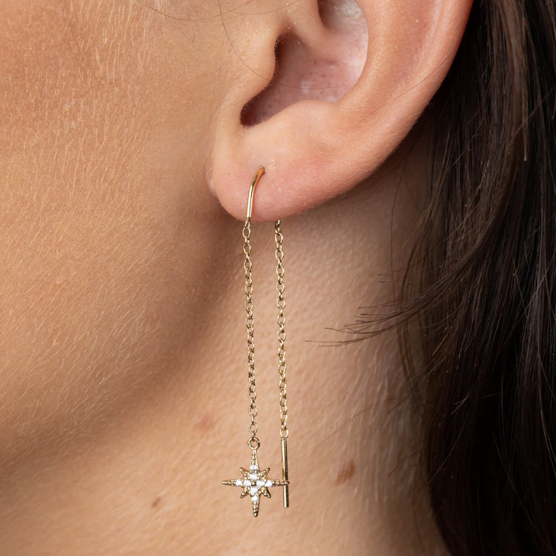 SCREAM PRETTY STARBURST THREADER EARRINGS