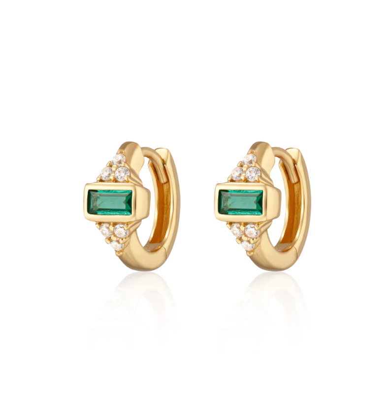 SCREAM PRETTY GREEN AUDREY HUGGIE EARRINGS