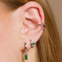 SCREAM PRETTY GREEN AUDREY HUGGIE EARRINGS