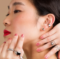 SCREAM PRETTY GREEN AUDREY HUGGIE EARRINGS