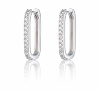 SCREAM PRETTY OVAL HOOPS WITH CLEAR STONES