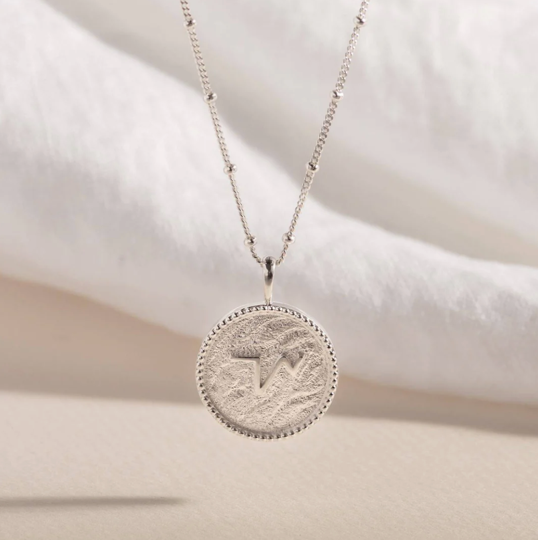 CLAIRE HILL DESIGNS "THRIVE" SHORTHAND COIN NECKLACE