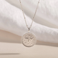 CLAIRE HILL DESIGNS "THRIVE" SHORTHAND COIN NECKLACE