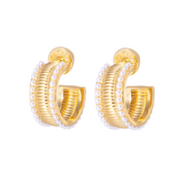 TALIS CHAINS MANHATTAN FLAT HOOP EARRINGS