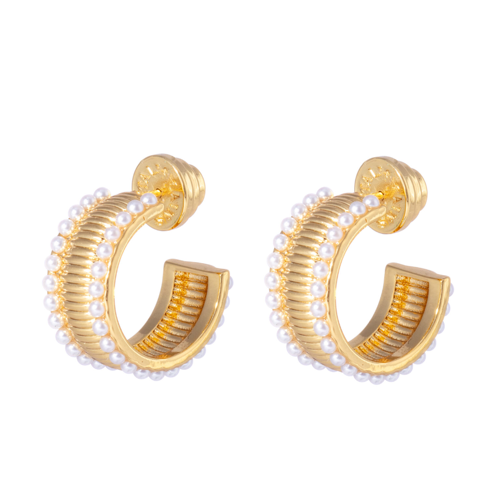 TALIS CHAINS MANHATTAN FLAT HOOP EARRINGS