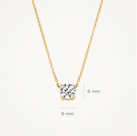 BLUSH 14K YELLOW GOLD & 5MM ZIRCONIA NECKLACE