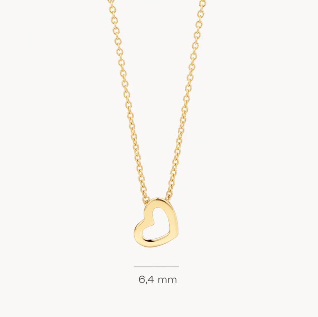 BLUSH 14K YELLOW GOLD HEART OUTLINE NECKLACE