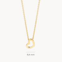 BLUSH 14K YELLOW GOLD HEART OUTLINE NECKLACE