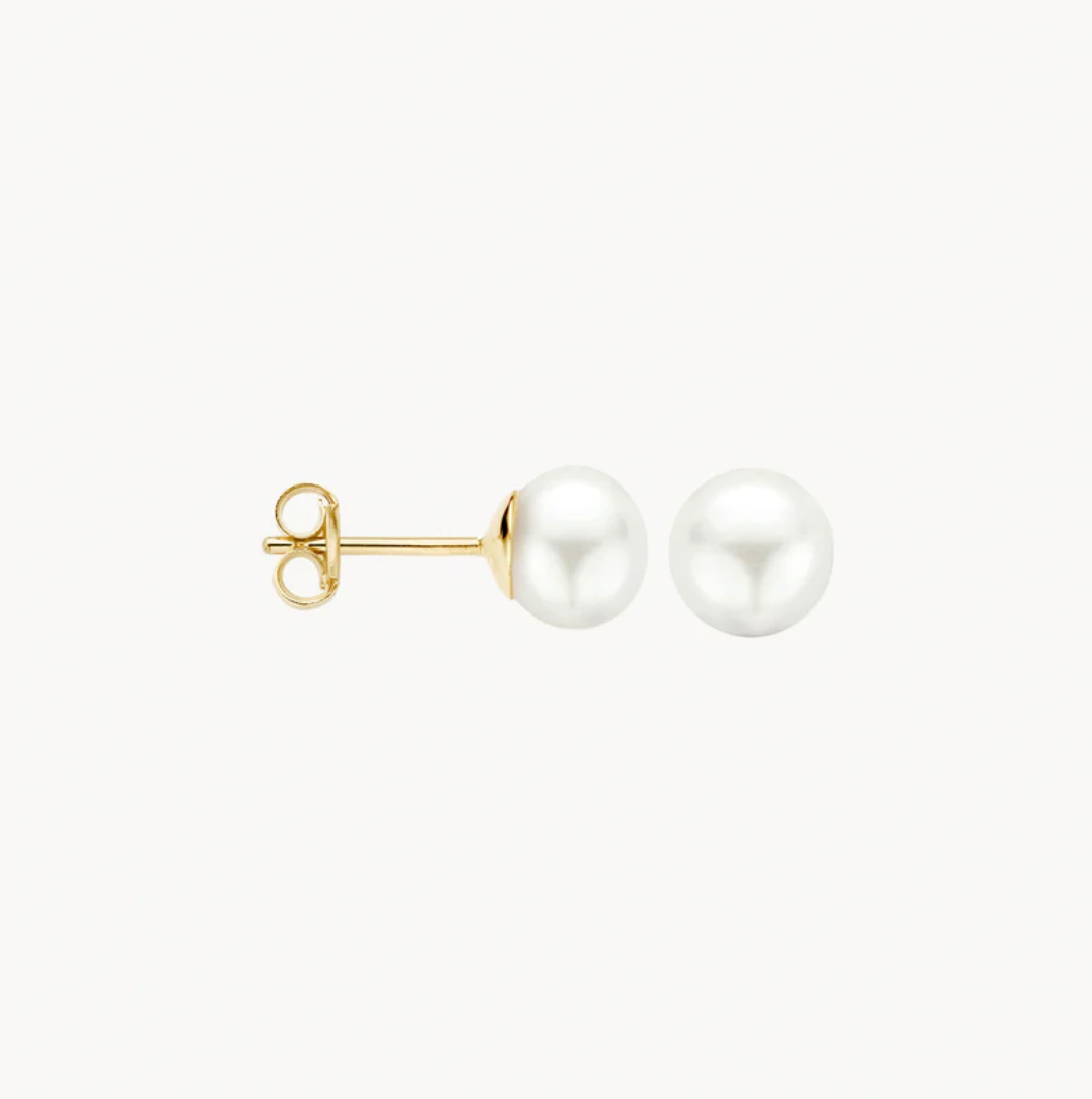 BLUSH 14K YELLOW GOLD 7MM PEARL STUD EARRINGS