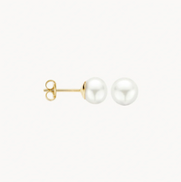 BLUSH 14K YELLOW GOLD 7MM PEARL STUD EARRINGS