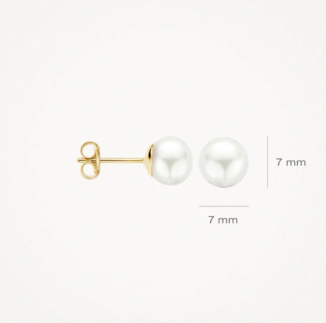 BLUSH 14K YELLOW GOLD 7MM PEARL STUD EARRINGS