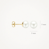 BLUSH 14K YELLOW GOLD 7MM PEARL STUD EARRINGS