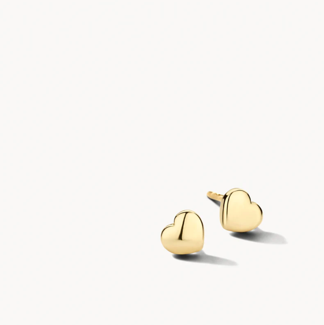 BLUSH 14K YELLOW GOLD MINI HEART STUD EARRINGS