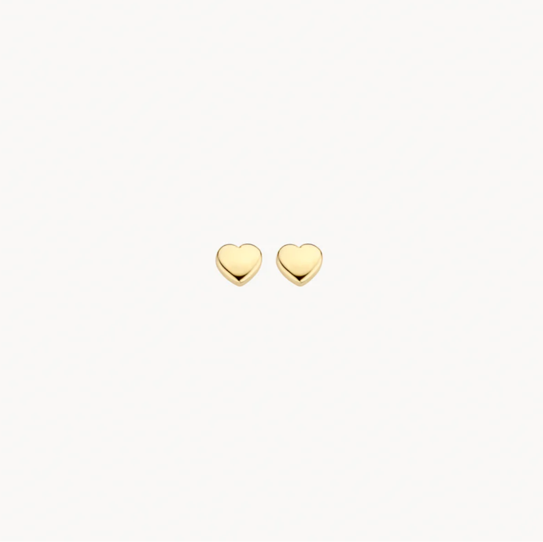 BLUSH 14K YELLOW GOLD MINI HEART STUD EARRINGS