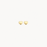 BLUSH 14K YELLOW GOLD MINI HEART STUD EARRINGS
