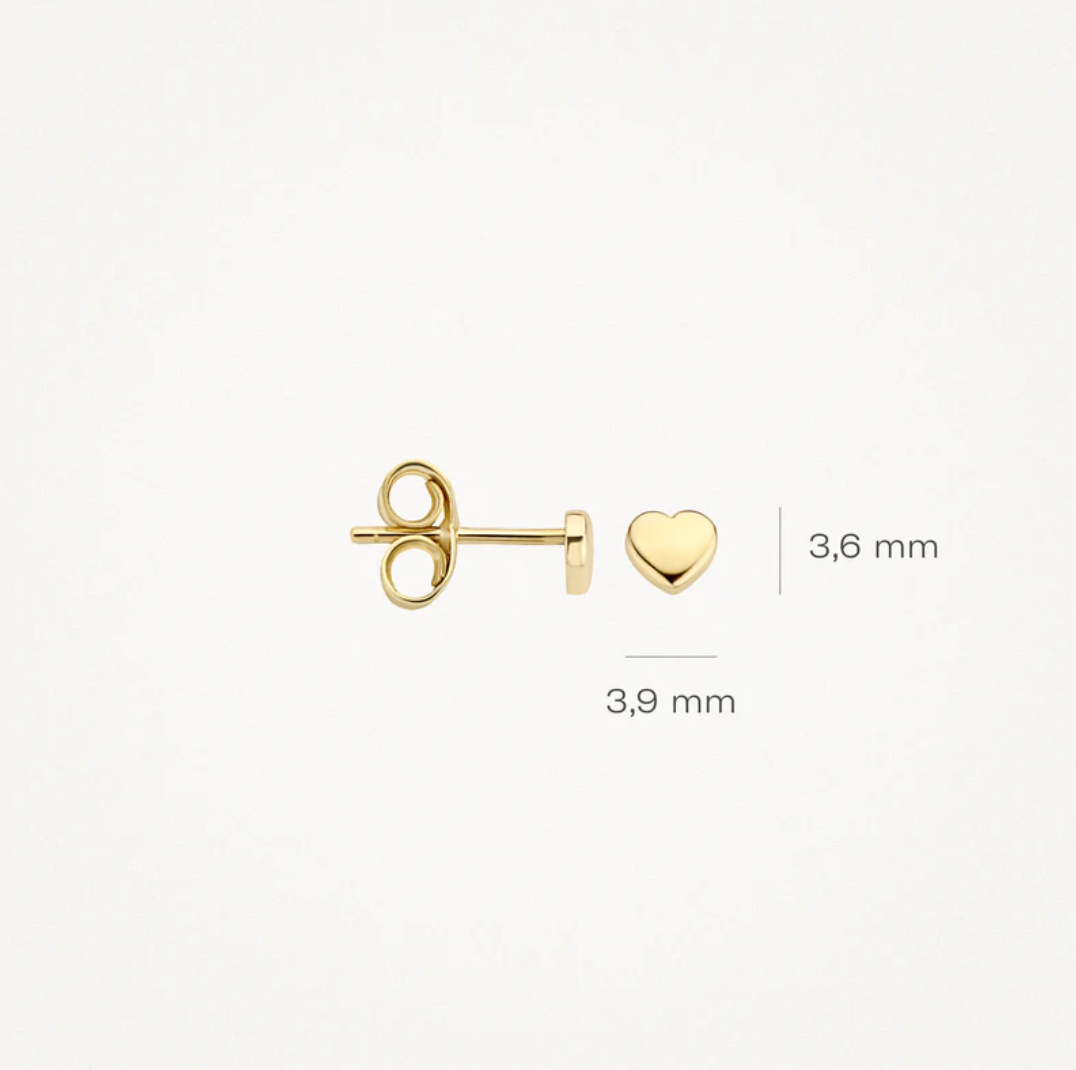 BLUSH 14K YELLOW GOLD MINI HEART STUD EARRINGS