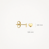 BLUSH 14K YELLOW GOLD MINI HEART STUD EARRINGS