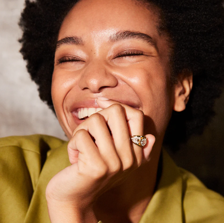 V BY LAURA VANN OLIVE RING