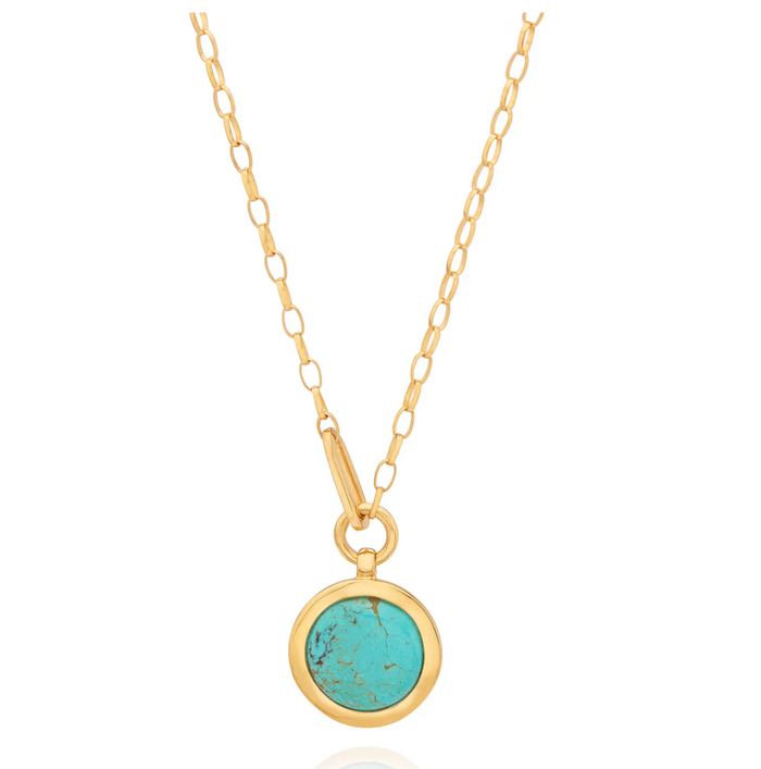 ANNA BECK LARGE WAVY TURQUOISE PENDANT NECKLACE