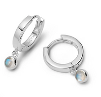 DAISY LONDON RAINBOW MOONSTONE HEALING HUGGIE EARRINGS