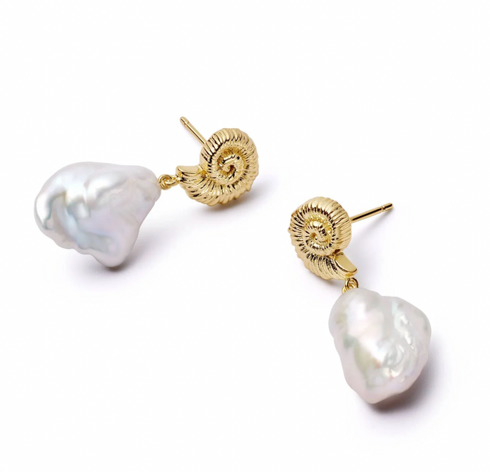 DAISY LONDON SHELL BAROQUE PEARL DROP EARRINGS