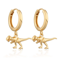 SCREAM PRETTY T-REX CHARM HOOP EARRINGS